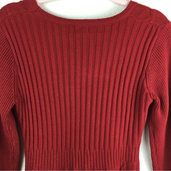 Maisolly Women's Red Knitted Crewneck Fit and Flare Sweater Dress Size L - Picture 5 of 10